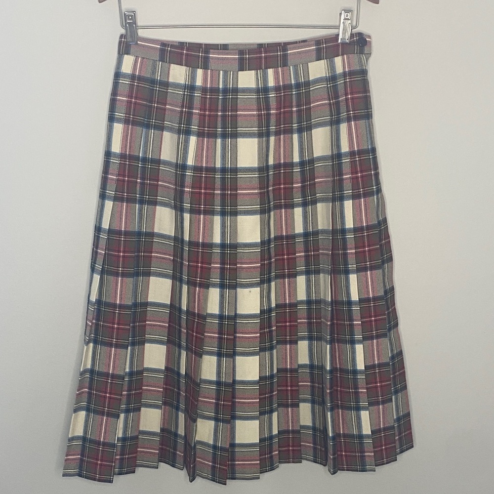 Vintage Wool Tartan Gift Shops A-Line Plaid Skirt